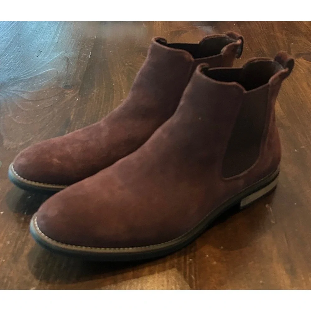 Bruno Marc Urban-06 Chelsea Boots Mens 13 Dark Brown Suede Ankle Dark Academia